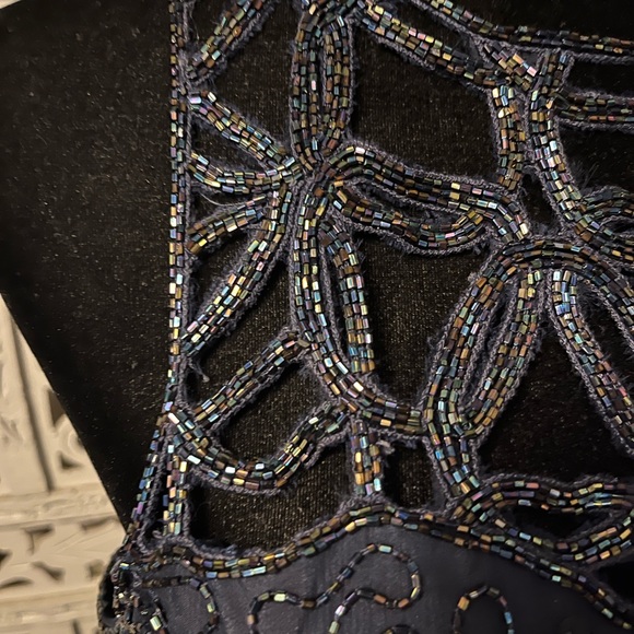 MOON DANCE MAGNIFICENT MIDNIGHT BLUE WITH INTRICATE BEADING PROM DRESS GOWN - Picture 5 of 10